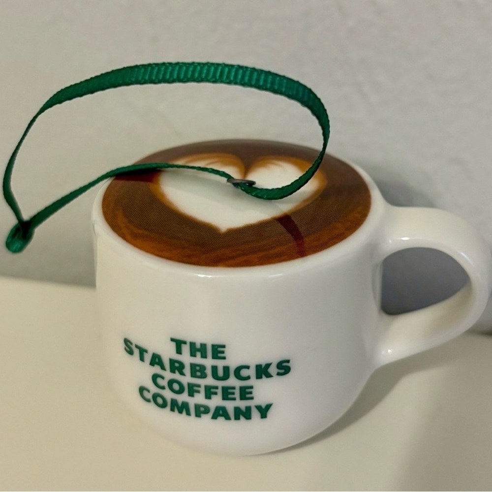 Starbucks Mini Mug Heart Latte Coffee Love Ornament Christmas‎ Gift Decor Car